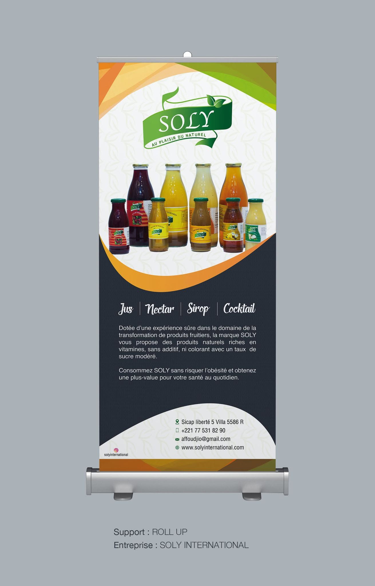 Kakemono Roll-Up réalisé par LORDIBRA pour SOLY International