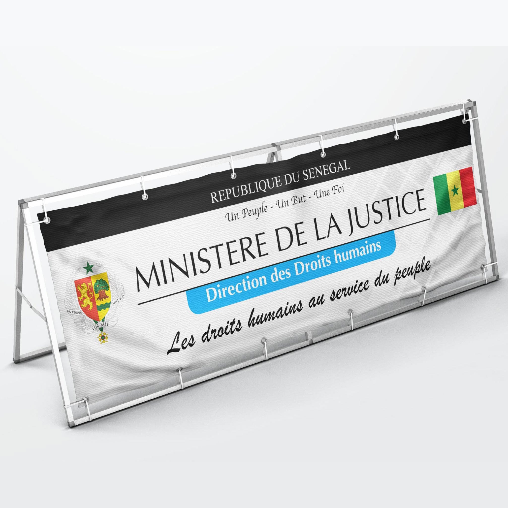Banderole événementielle réalisée par LORDIBRA pour le Ministère de la Justice