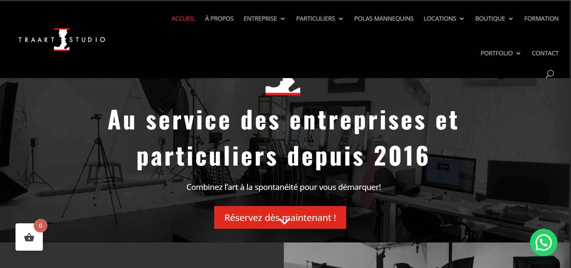 Site web TRAART Studio réalisé par LORDIBRA